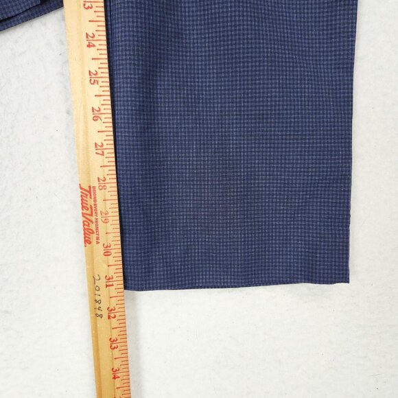 Banana Republic Pants Mens 32x32 Blue Standard Fit Checked Straight Leg Slacks - Picture 6 of 11